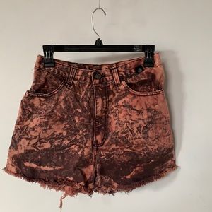 One of a Kind Tye Dye Washed Denim Shorts